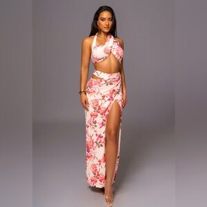 JLUXLABEL Ivory Floral New Age Two Piece Set